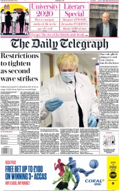 The Daily Telegraph (UK) Newspaper Front Page for 19 September 2020