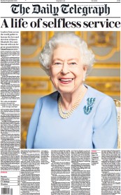 The Daily Telegraph front page for 19 September 2022