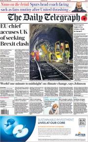 The Daily Telegraph (UK) Newspaper Front Page for 1 November 2021