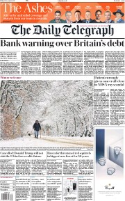 The Daily Telegraph (UK) Newspaper Front Page for 1 December 2017
