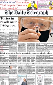 The Daily Telegraph (UK) Newspaper Front Page for 1 December 2020