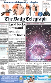The Daily Telegraph (UK) Newspaper Front Page for 1 January 2019