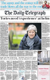 The Daily Telegraph (UK) Newspaper Front Page for 1 April 2019