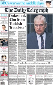 The Daily Telegraph (UK) Newspaper Front Page for 1 April 2022