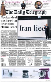 The Daily Telegraph (UK) Newspaper Front Page for 1 May 2018