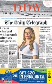 The Daily Telegraph (UK) Newspaper Front Page for 1 June 2019
