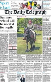 The Daily Telegraph (UK) Newspaper Front Page for 1 June 2020