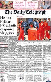 The Daily Telegraph (UK) Newspaper Front Page for 1 July 2020