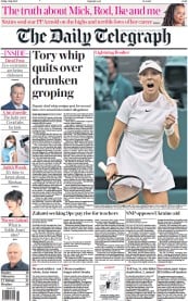 The Daily Telegraph front page for 1 July 2022