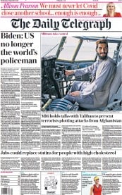 The Daily Telegraph (UK) Newspaper Front Page for 1 September 2021