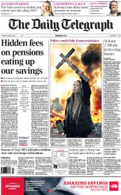 The Daily Telegraph Newspaper Front Page (UK) for 20 October 2011