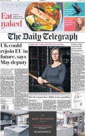 The Daily Telegraph (UK) Newspaper Front Page for 20 January 2018