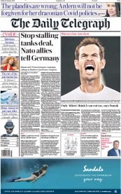 The Daily Telegraph (UK) Newspaper Front Page for 20 January 2023
