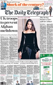 The Daily Telegraph (UK) Newspaper Front Page for 20 February 2017