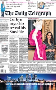 The Daily Telegraph (UK) Newspaper Front Page for 20 February 2018