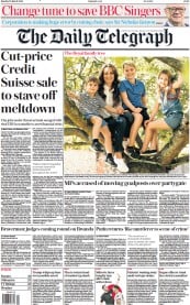 The Daily Telegraph front page for 20 March 2023