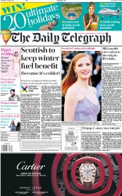 The Daily Telegraph (UK) Newspaper Front Page for 20 May 2017