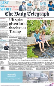 The Daily Telegraph (UK) Newspaper Front Page for 20 May 2019