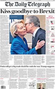 The Daily Telegraph front page for 20 May 2025