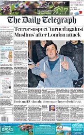 The Daily Telegraph (UK) Newspaper Front Page for 20 June 2017