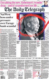 The Daily Telegraph (UK) Newspaper Front Page for 20 July 2023