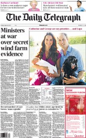 The Daily Telegraph (UK) Newspaper Front Page for 20 August 2013