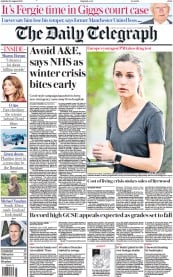 The Daily Telegraph (UK) Newspaper Front Page for 20 August 2022