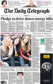 The Daily Telegraph (UK) Newspaper Front Page for 20 September 2011