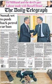 The Daily Telegraph front page for 20 September 2023