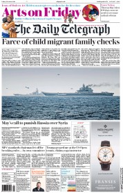 The Daily Telegraph (UK) Newspaper Front Page for 21 October 2016