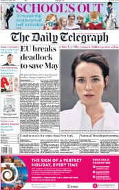 The Daily Telegraph (UK) Newspaper Front Page for 21 October 2017