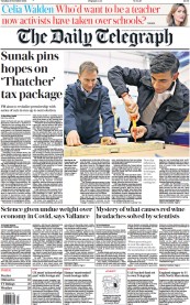 The Daily Telegraph front page for 21 November 2023