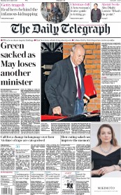 The Daily Telegraph (UK) Newspaper Front Page for 21 December 2017