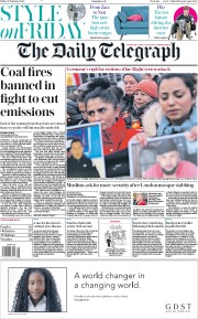 The Daily Telegraph (UK) Newspaper Front Page for 21 February 2020