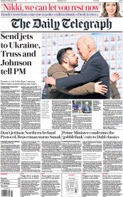 The Daily Telegraph (UK) Newspaper Front Page for 21 February 2023