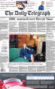 The Daily Telegraph (UK) Newspaper Front Page for 21 March 2017