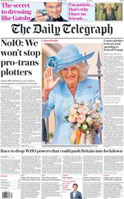 The Daily Telegraph front page for 21 April 2025