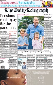 The Daily Telegraph (UK) Newspaper Front Page for 21 June 2021