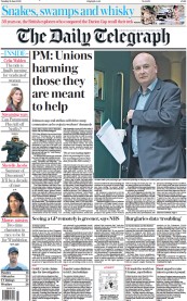 The Daily Telegraph (UK) Newspaper Front Page for 21 June 2022