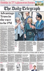 The Daily Telegraph (UK) Newspaper Front Page for 21 July 2022