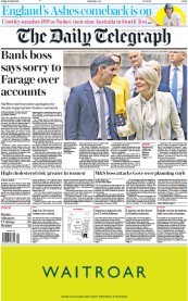 The Daily Telegraph (UK) Newspaper Front Page for 21 July 2023