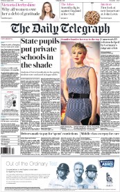 The Daily Telegraph (UK) Newspaper Front Page for 21 August 2015