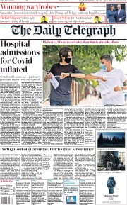 The Daily Telegraph (UK) Newspaper Front Page for 21 August 2020
