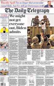 The Daily Telegraph (UK) Newspaper Front Page for 21 August 2021