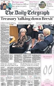 The Daily Telegraph (UK) Newspaper Front Page for 21 September 2017