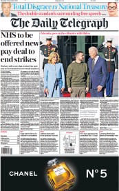The Daily Telegraph (UK) Newspaper Front Page for 22 December 2022