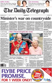 The Daily Telegraph (UK) Newspaper Front Page for 22 March 2013
