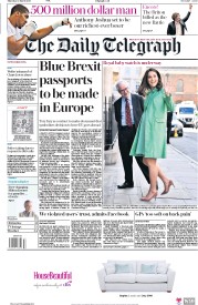 The Daily Telegraph (UK) Newspaper Front Page for 22 March 2018