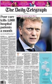 The Daily Telegraph Newspaper Front Page (UK) for 22 April 2014
