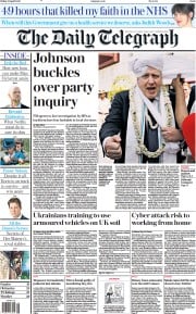 The Daily Telegraph (UK) Newspaper Front Page for 22 April 2022